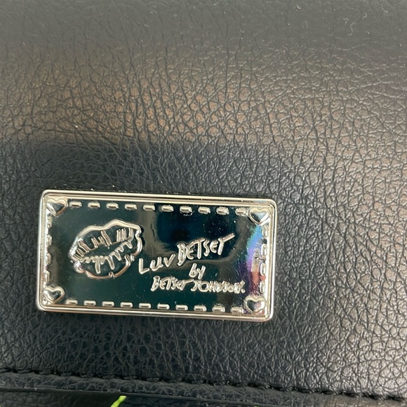 Luv Betsey Johnson Small Black with Lime Green Hearts
Backpack Purse. - Picture 4 of 10